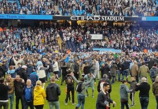 Manchester City Pitch Invasion