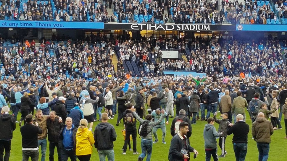 Manchester City Pitch Invasion